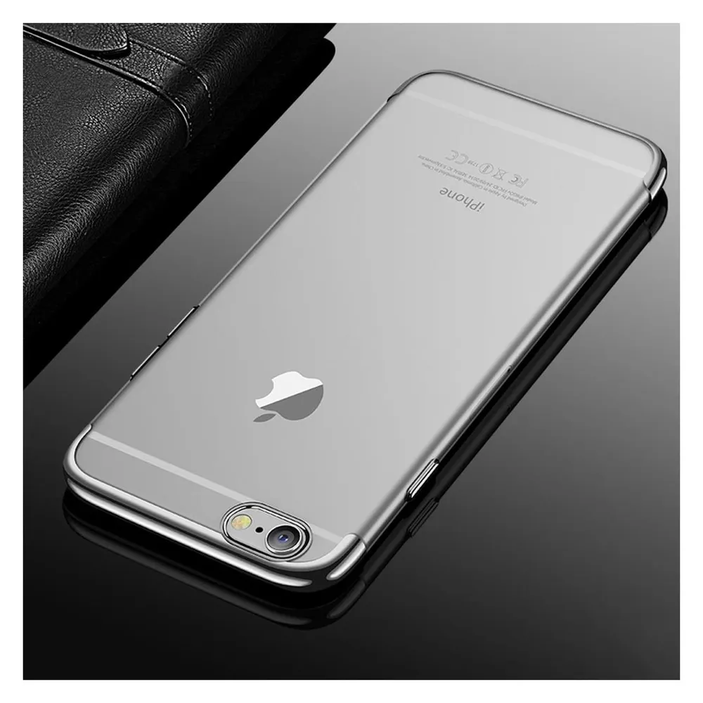 König Design Handy Hülle Schutz für Apple iPhone 6 / 6s Plus Durchsichtig Transparent Silber
