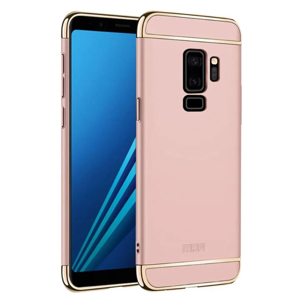 König Design Handy Hülle Schutz Case für Samsung Galaxy S9 Plus Bumper 3 in 1 Cover Rose Gold