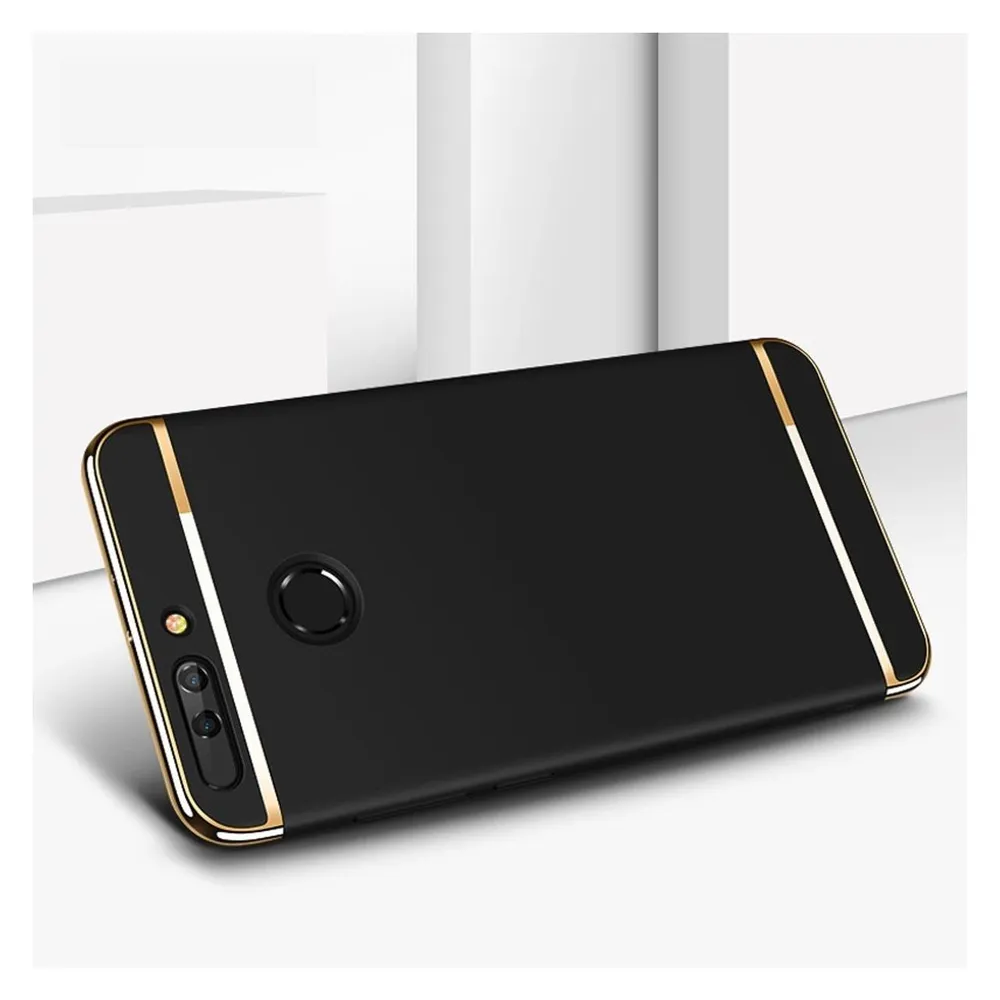 König Design Handy Hülle Schutz Case für Huawei Honor 9 Bumper 3 in 1 Cover Chrom Etui Rot