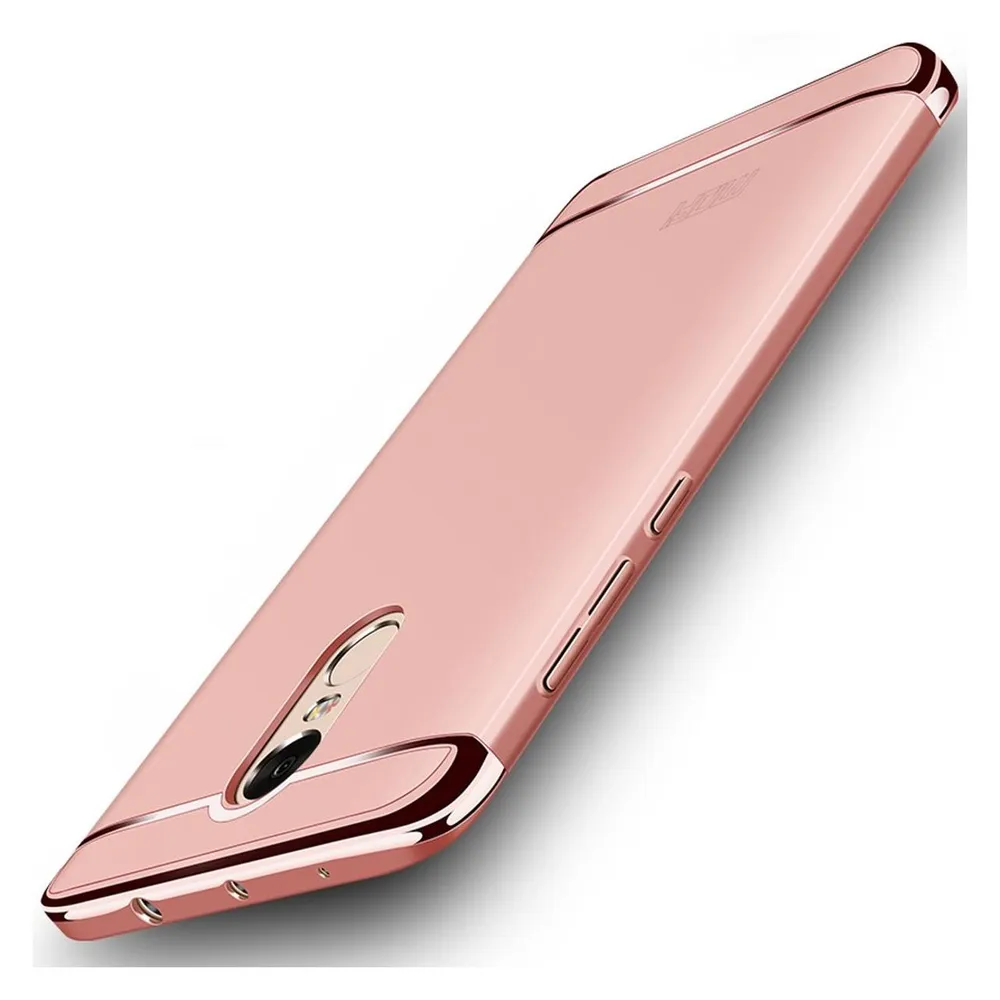 König Design Handy Hülle Schutz Case für Xiaomi Redmi Note 4 Bumper 3 in 1 Cover Rose Gold