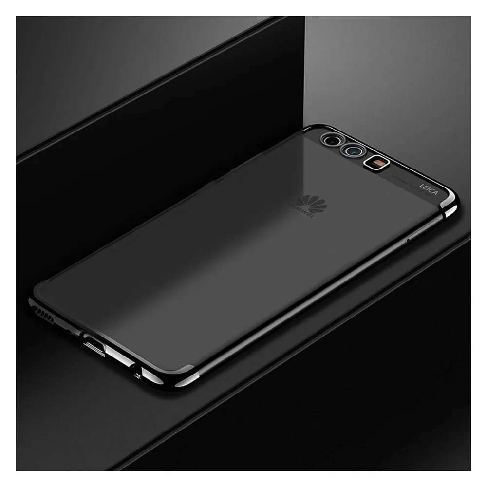 König Design Handy Hülle Schutz Case für Huawei P20 Lite Durchsichtig Transparent Schwarz Neu