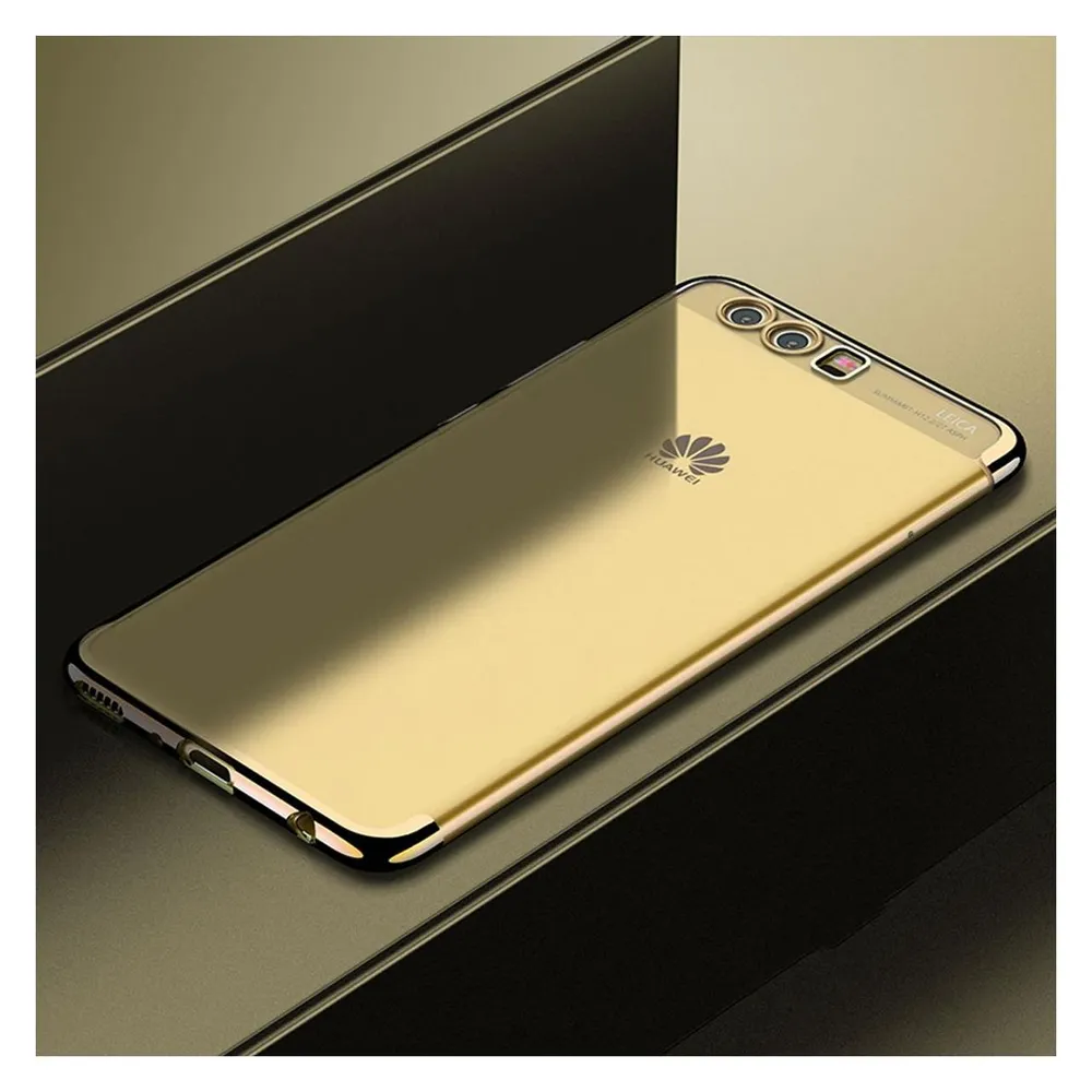 König Design Handy Hülle Schutz Case für Huawei P20 Lite Durchsichtig Transparent Etuis Gold