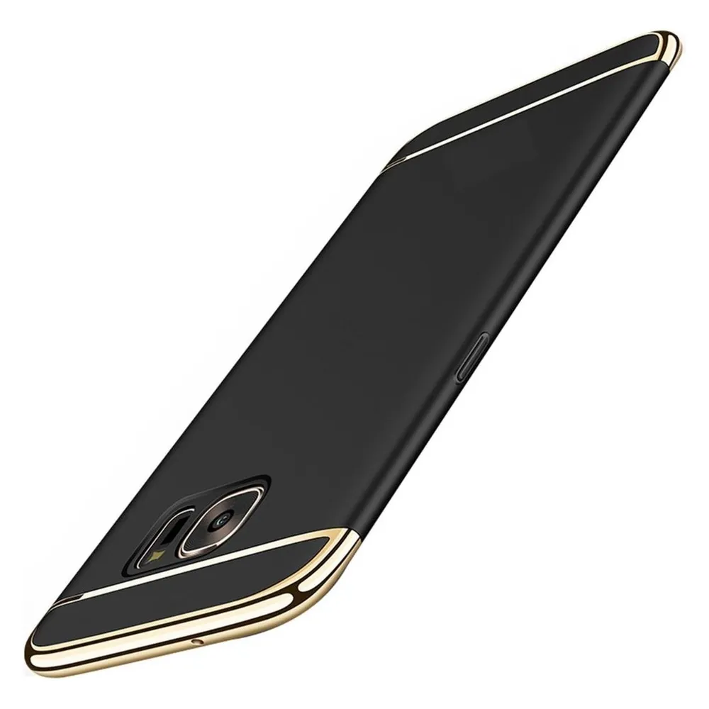 König Design Handy Hülle Schutz Case für Samsung Galaxy J7 2017 Bumper 3 in 1 Cover Schwarz (Samsung Galaxy J7 (2017))