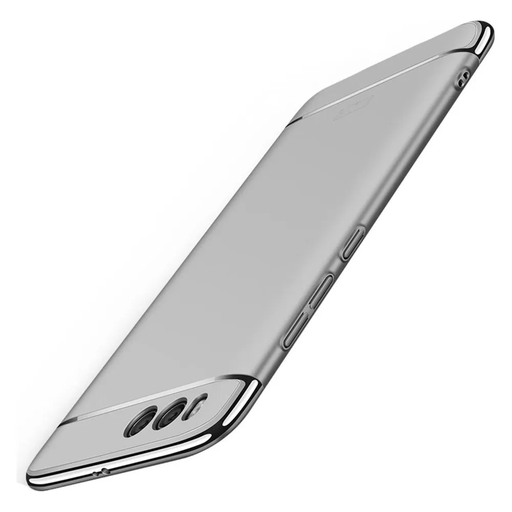 König Design Handy Hülle Schutz Case für Xiaomi Mi 6 Bumper 3 in 1 Cover Chrom Etui Silber
