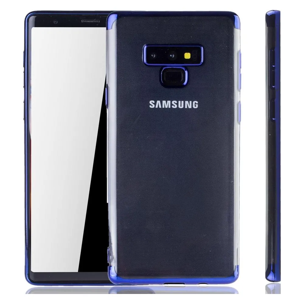 König Design Handy Hülle Schutz Case für Samsung Galaxy Note 9 Durchsichtig Transparent Blau