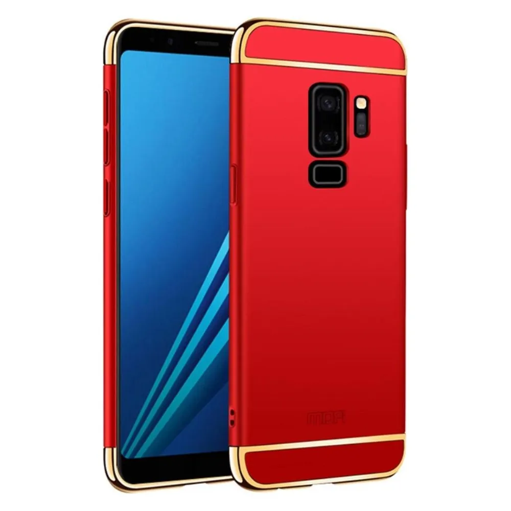König Design Handy Hülle Schutz Case für Samsung Galaxy S9 Bumper 3 in 1 Cover Etui Rot Neu