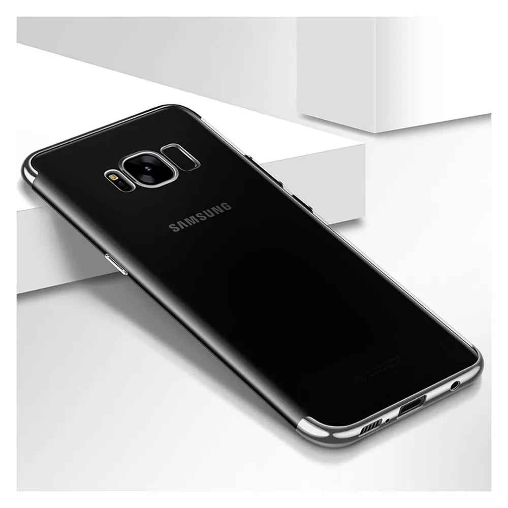 König Design Handy Hülle Schutz für Samsung Galaxy S7 Edge Durchsichtig Transparent Silber