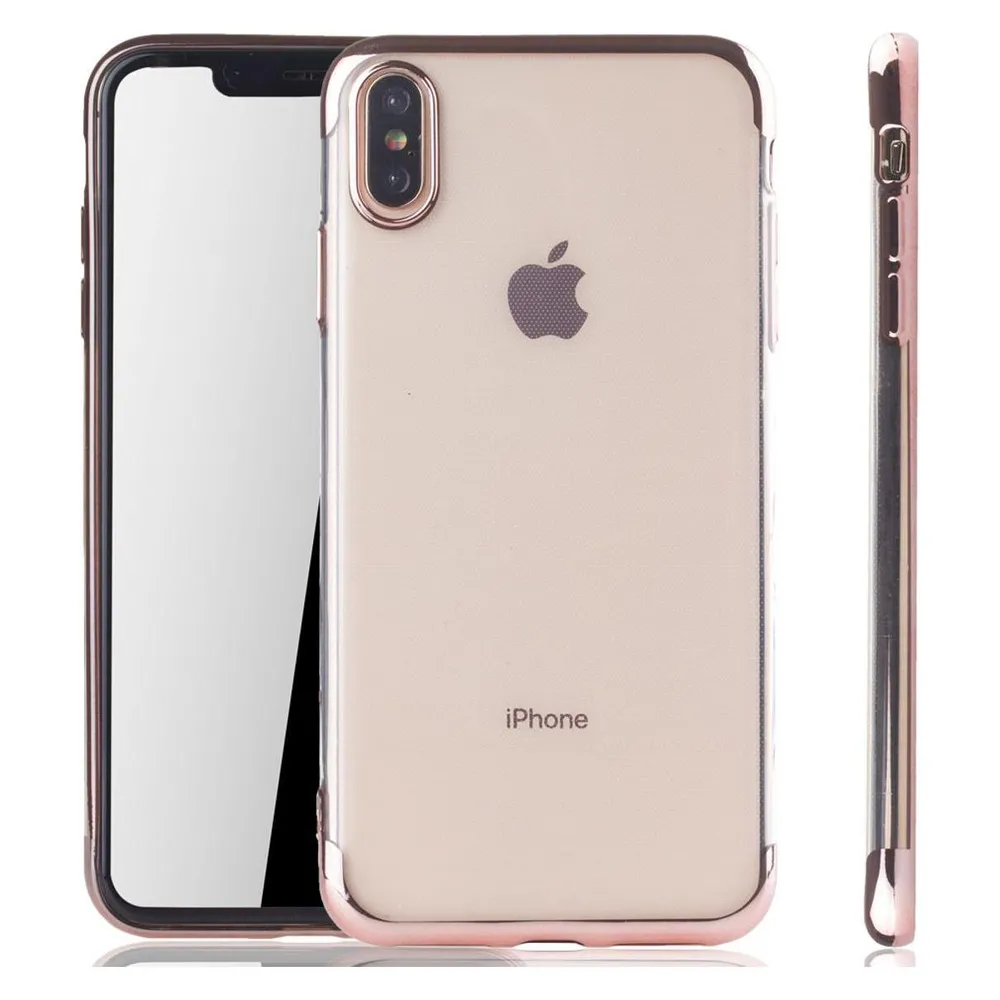 König Design Handy Hülle Schutz Case für Apple iPhone XS Max Durchsichtig Transparent Pink