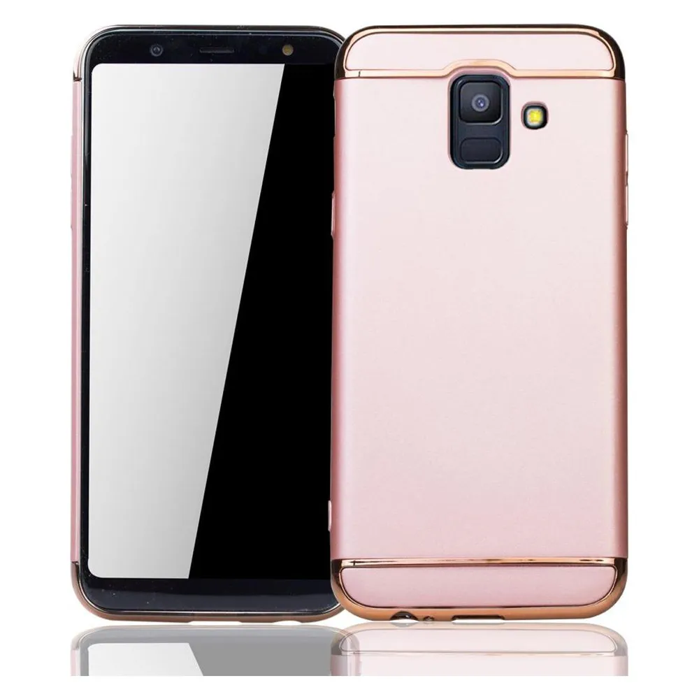 König Design Handy Hülle Schutz Case für Samsung Galaxy A6 2018 Bumper 3 in 1 Cover Rose Gold (Samsung Galaxy A6 (2018))