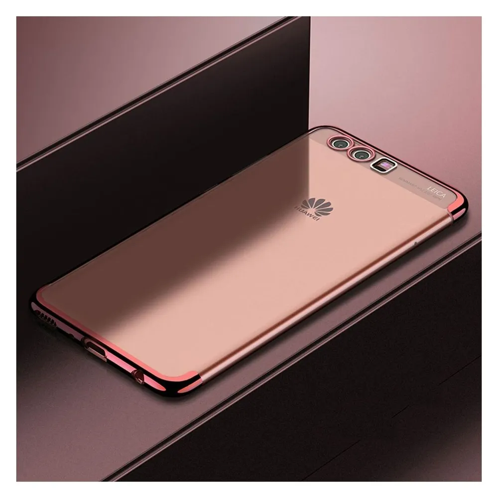 König Design Handy Hülle Schutz Case für Huawei P20 Pro Durchsichtig Transparent Rose Pink
