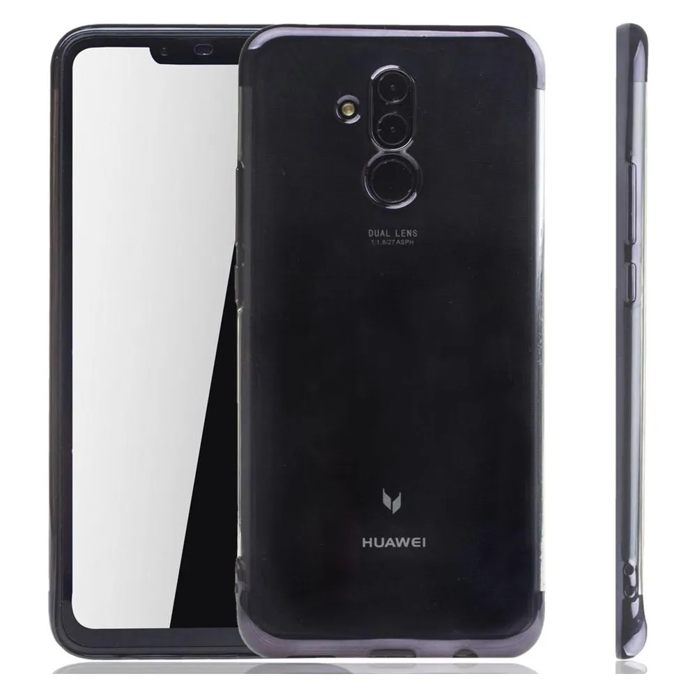 König Design Handy Hülle Schutz Case für Huawei Mate 20 Lite Durchsichtig Transparent Schwarz