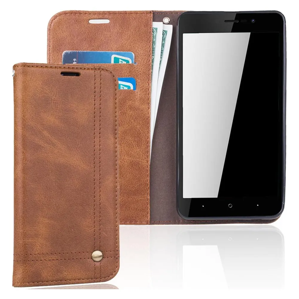 König Design Handy Tasche Wiko Lenny 4 Plus Flip Cover Case Schutz Hülle Wallet Schale Braun