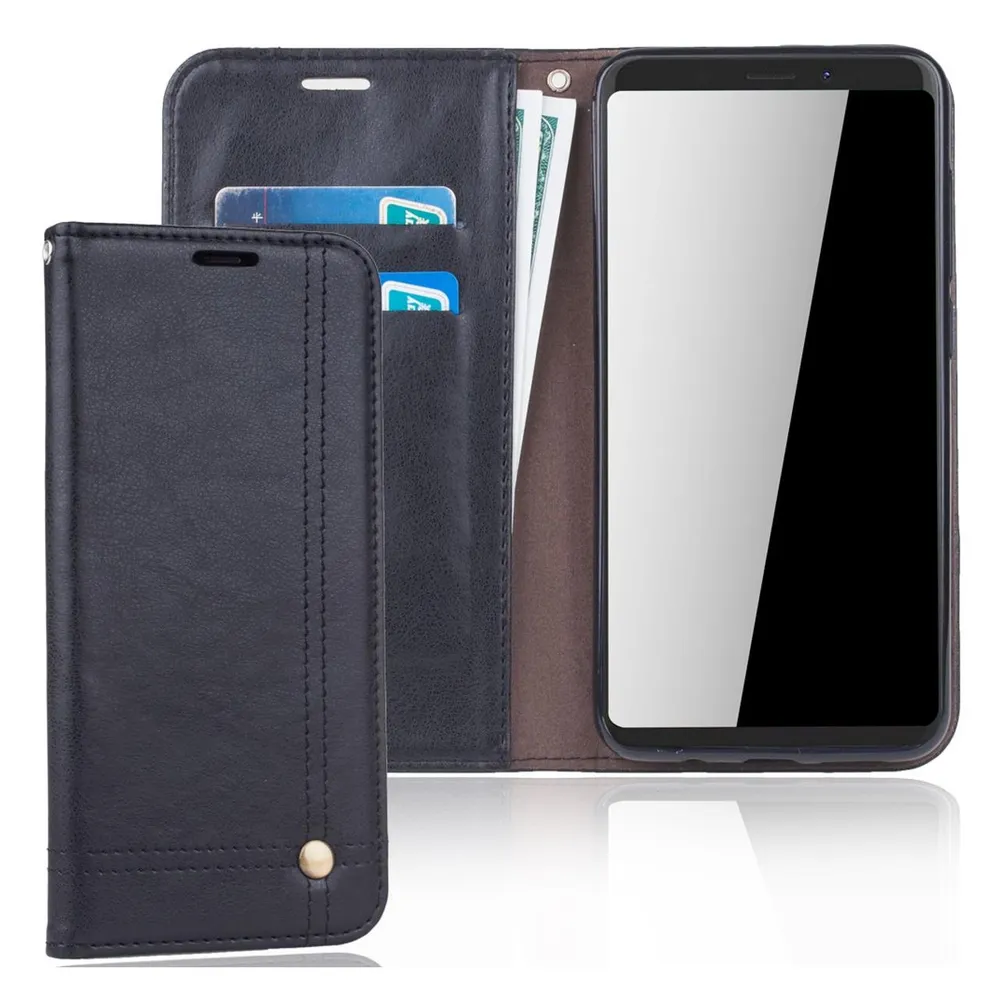 König Design Handy Tasche Wiko View XL Flip Cover Case Schutz Hülle Wallet Etui Schwarz Neu