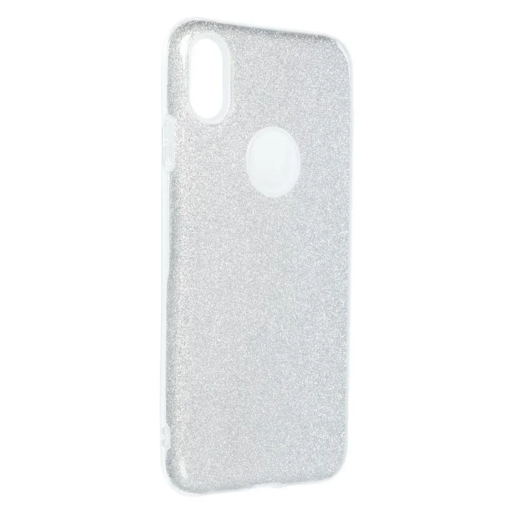 König Design Handyhülle für Apple iPhone XS Max Schutzcase Cover Bumper Schale Glitzer Silber