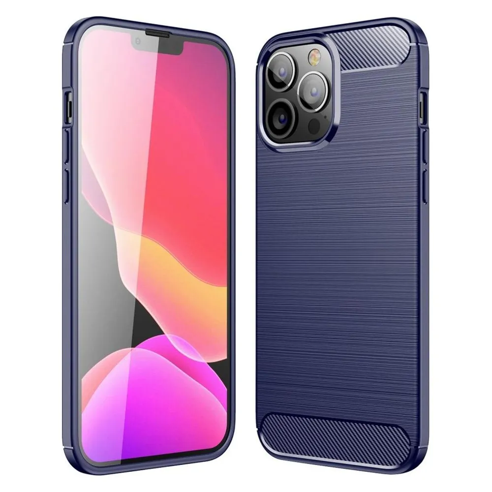König Design Handyhülle für Apple iPhone 13 Pro Max Schutzcase Backcover Bumper Rahmen Blau