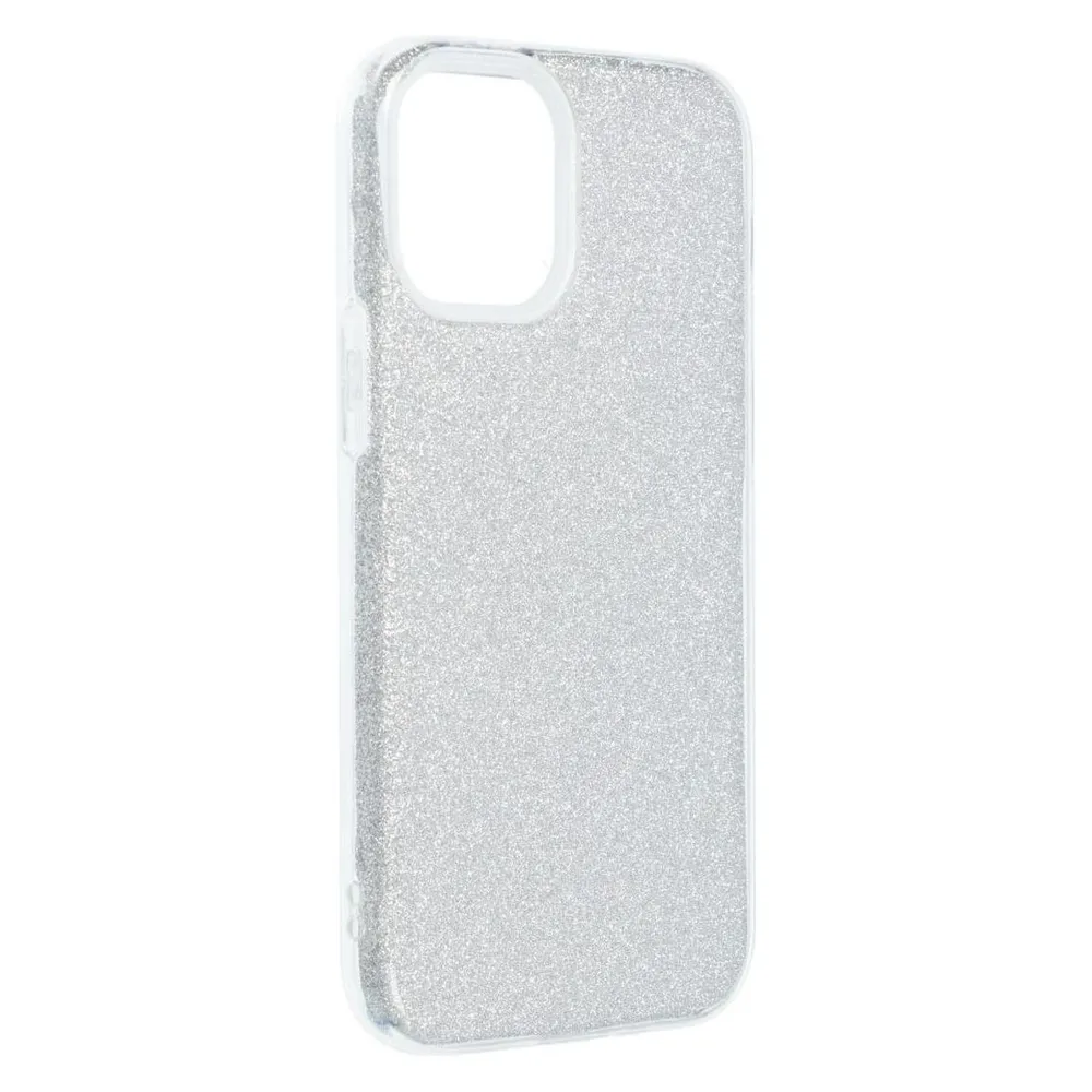 König Design Handyhülle für Apple iPhone 12 Mini Schutzcase Cover Bumper Etuis Glitzer Silber
