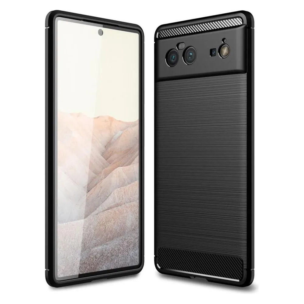 König Design Handyhülle für Google Pixel 6 Case Handy Cover Schutz Tasche Schutzhülle Carbon (Google Pixel 6a)