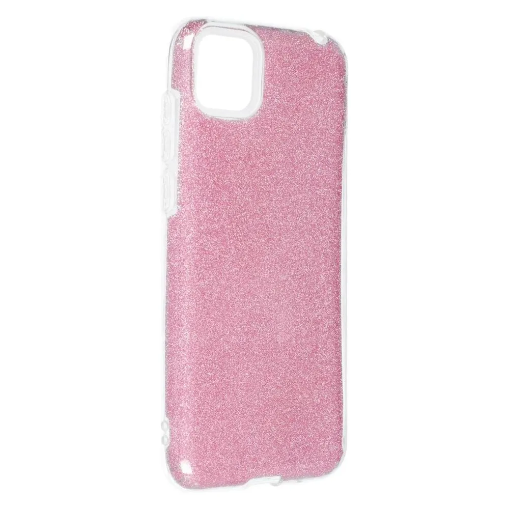 König Design Handyhülle für Huawei Y5p Schutzcase Cover Bumper Schale Glitzer Rahmen Pink Neu (Huawei Y5p)