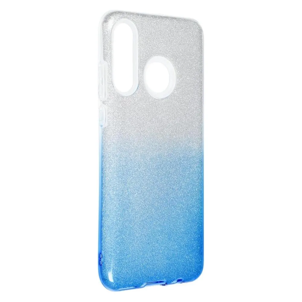 König Design Handyhülle für Huawei P30 Lite Schutzcase Cover Bumper Schale Glitzer Blau Neu