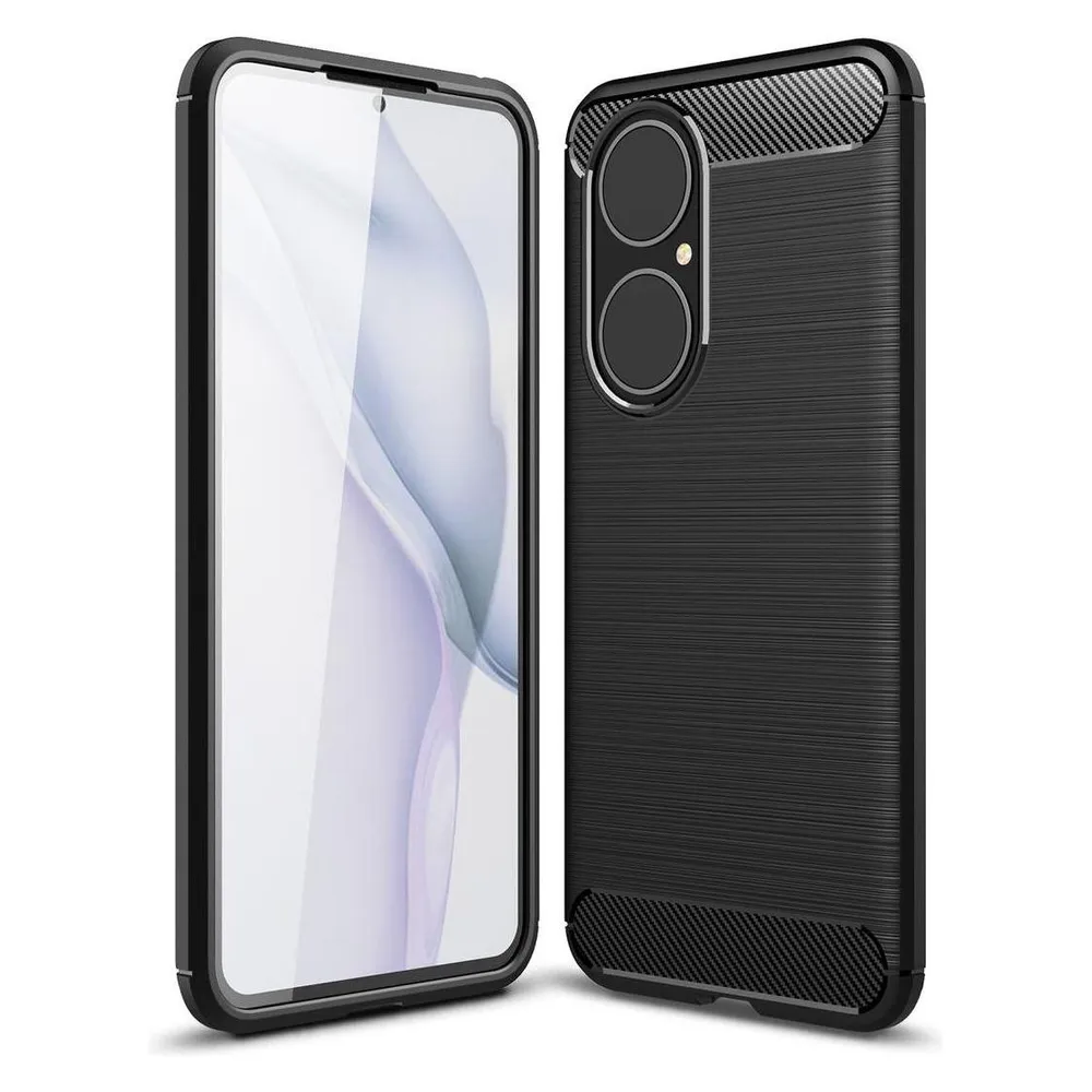 König Design Handyhülle für Huawei P50 Schutzcase Backcover Bumper Etuis Rahmen Cover Grau