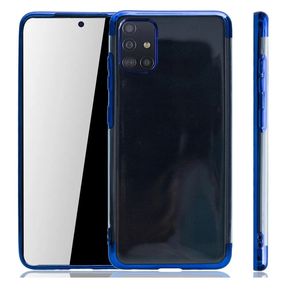 König Design Handyhülle für Samsung Galaxy A51 Schutzcase Backcover Bumper Etuis Rahmen Blau (Samsung Galaxy A51)
