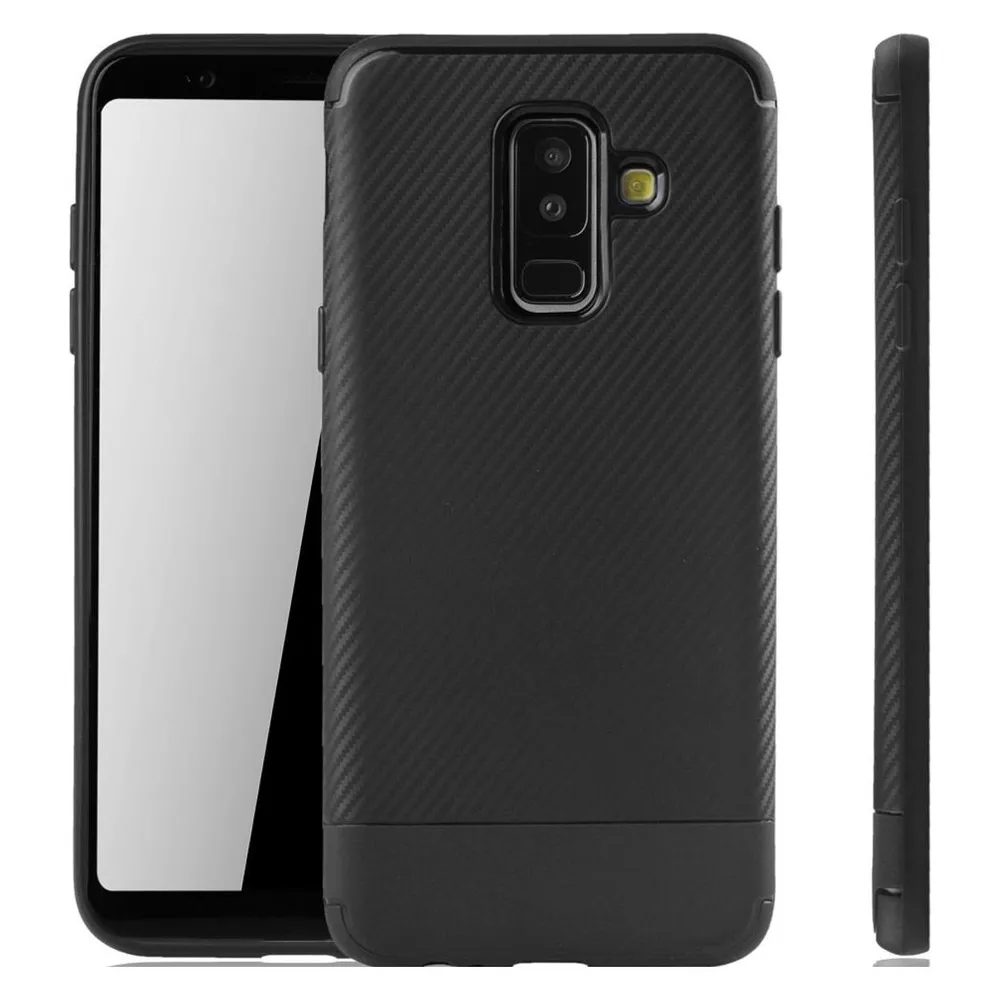König Design Handyhülle für Samsung Galaxy A6 Plus (2018) Schutzcase Backcover Bumper Schwarz (Samsung Galaxy A6 (2018))