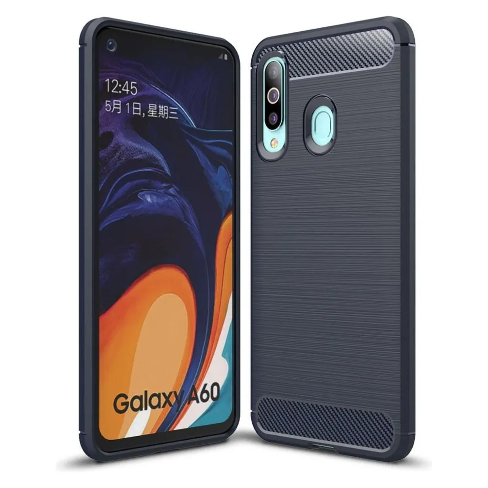 König Design Handyhülle für Samsung Galaxy A60 Schutzcase Backcover Bumper Etuis Rahmen Blau
