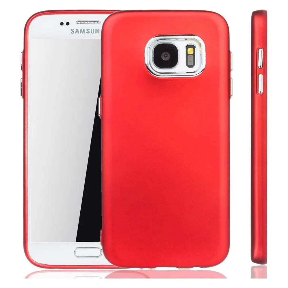 König Design Handyhülle für Samsung Galaxy S7 Schutzcase Backcover Bumper Etuis Rahmen Rot (Samsung Galaxy S7)