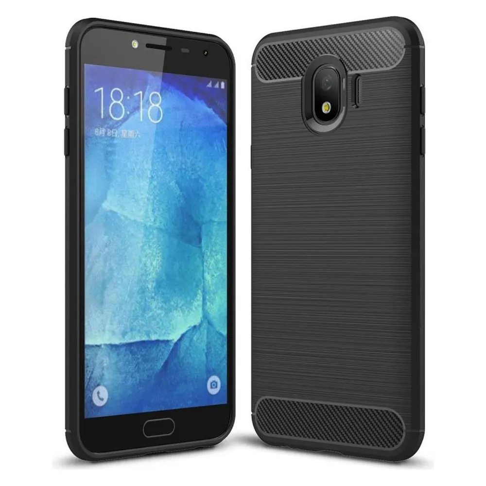 König Design Handyhülle für Samsung Galaxy J4 Schutzcase Backcover Bumper Etuis Case Schwarz