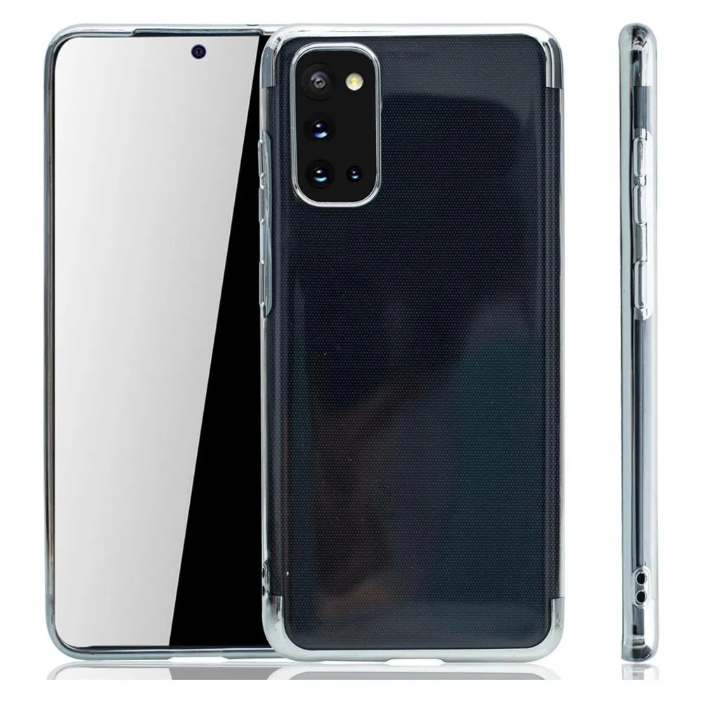 König Design Handyhülle für Samsung Galaxy S20 Case Cover Schutz Tasche Schutzhülle Silber