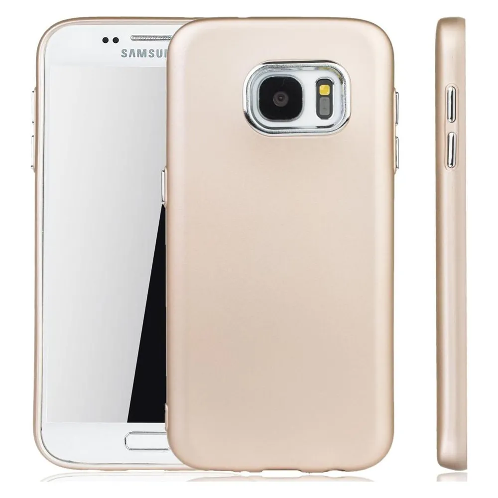König Design Handyhülle für Samsung Galaxy S7 Schutzcase Backcover Bumper Etuis Rahmen Gold (Samsung Galaxy S7)