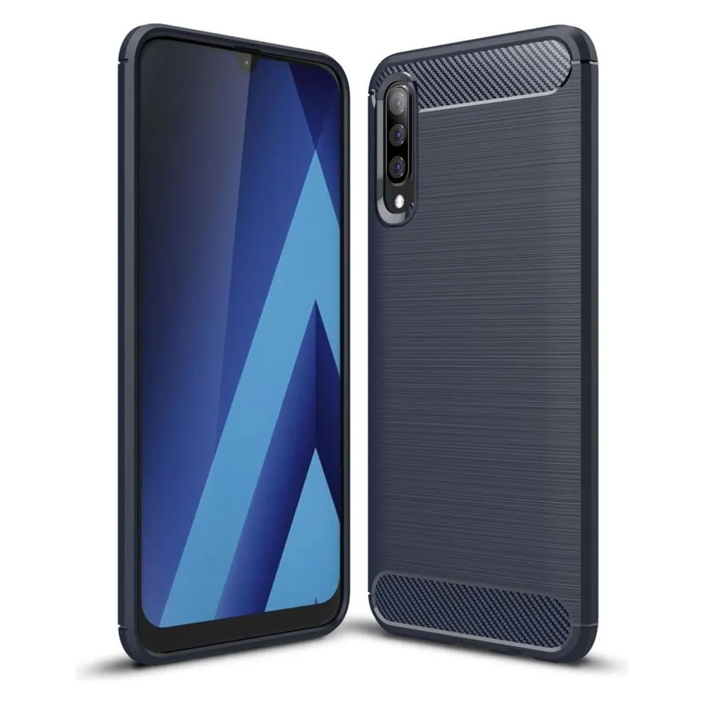 König Design Handyhülle für Samsung Galaxy A70 Schutzcase Backcover Bumper Etuis Rahmen Blau