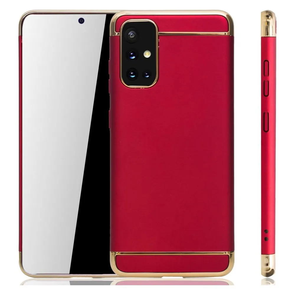 König Design Handyhülle für Samsung Galaxy A71 Schutzcase Backcover Bumper Etuis Rahmen Rot (Samsung Galaxy A71)