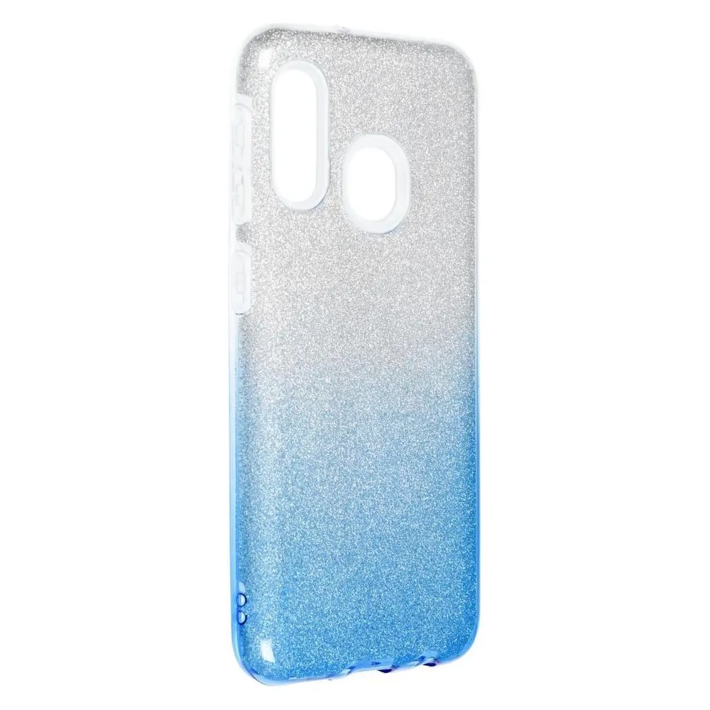 König Design Handyhülle für Samsung Galaxy A20e Schutzcase Cover Bumper Schale Glitzer Blau