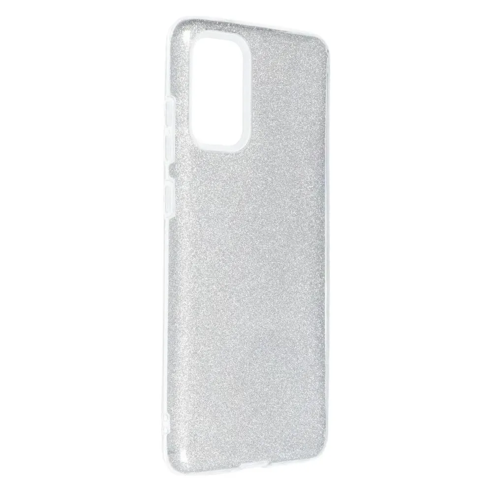 König Design Handyhülle für Samsung Galaxy S20 Plus Schutzcase Cover Bumper Glitzer Silber