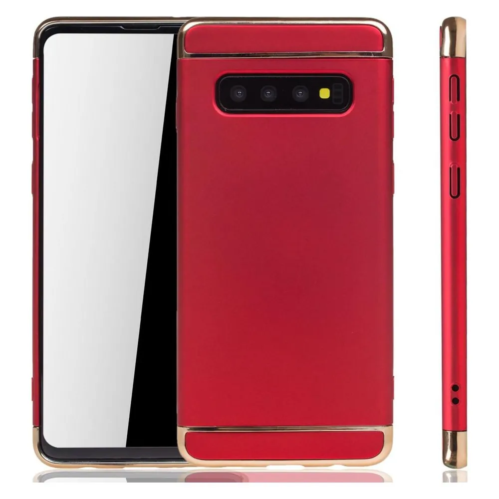 König Design Handyhülle für Samsung Galaxy S10 Schutzcase Backcover Bumper Etuis Rahmen Rot