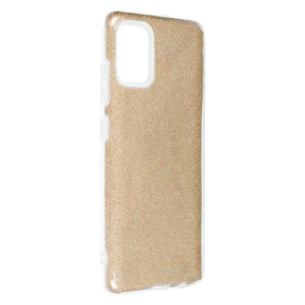 König Design Handyhülle für Samsung Galaxy A51 Schutzcase Cover Bumper Schale Glitzer Gold