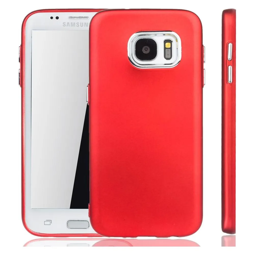 König Design Handyhülle für Samsung Galaxy S7 Edge Schutzcase Backcover Bumper Etuis Case Rot (Samsung Galaxy S7 Edge)