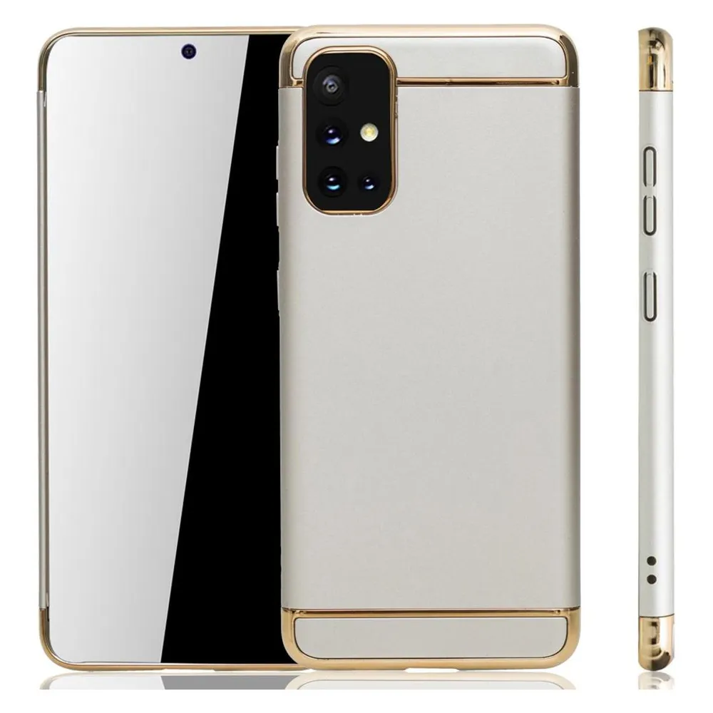 König Design Handyhülle für Samsung Galaxy A71 Schutzcase Backcover Bumper Etuis Rahmen Gold (Samsung Galaxy A71)