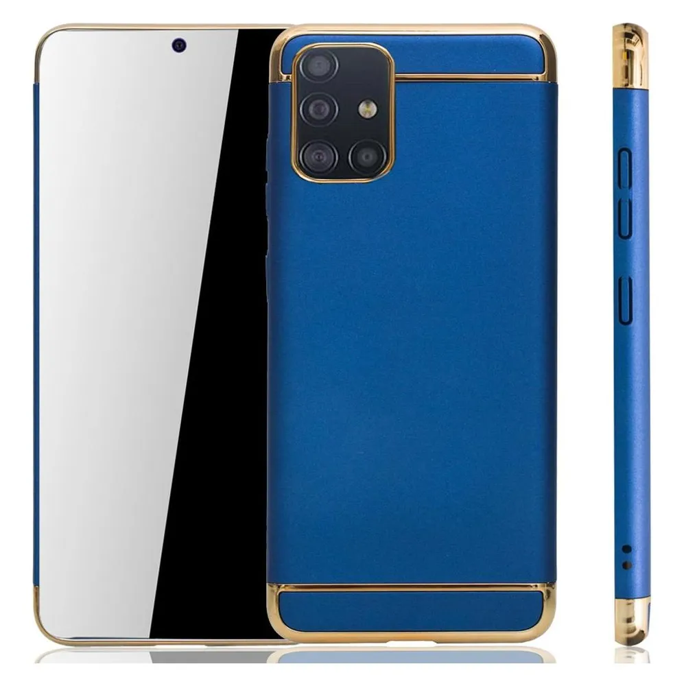 König Design Handyhülle für Samsung Galaxy A51 Schutzcase Backcover Bumper Etuis Rahmen Blau (Samsung Galaxy A51)