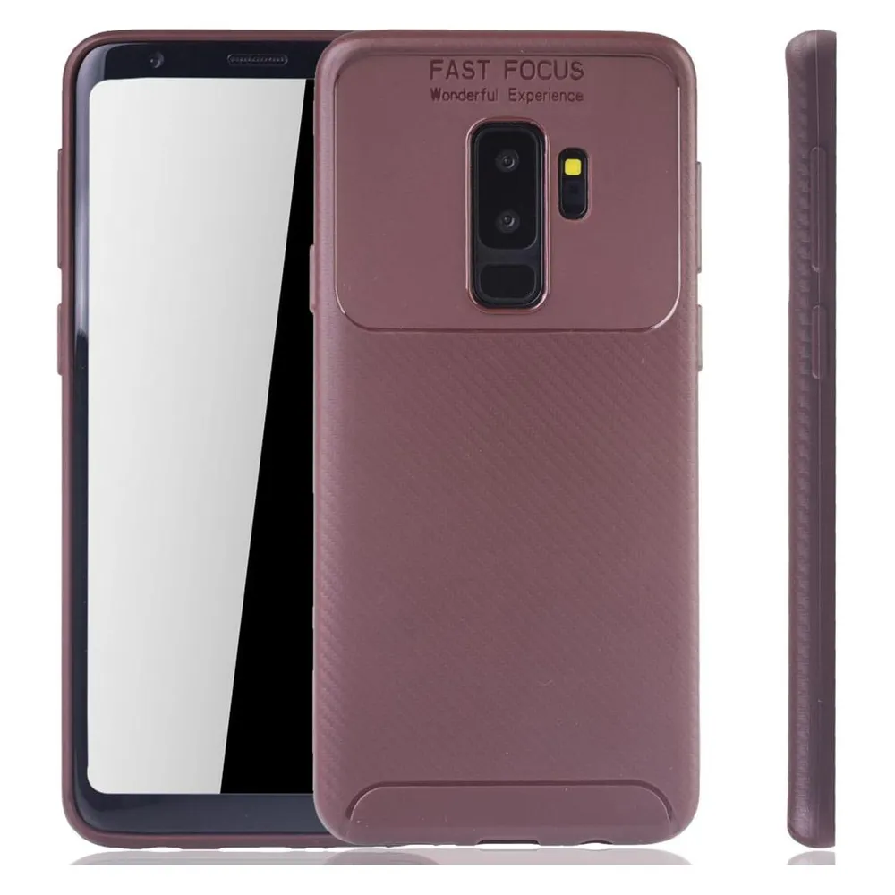 König Design Handyhülle für Samsung Galaxy S9 Plus Schutzcase Backcover Bumper Etuis Braun