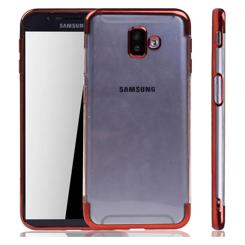 König Design Handyhülle für Samsung Galaxy J6 Plus Schutzcase Backcover Bumper Etuis Case Rot