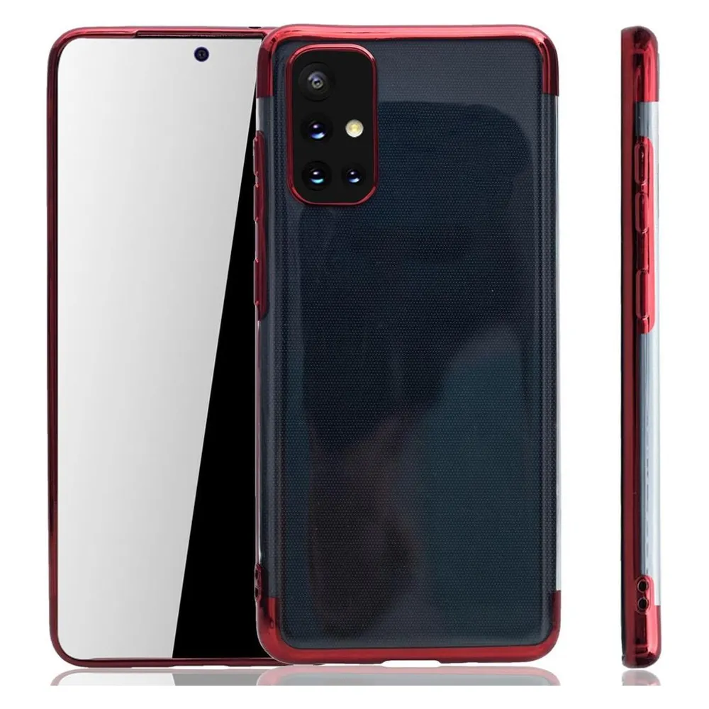 König Design Handyhülle für Samsung Galaxy A71 Schutzcase Backcover Bumper Etuis Rahmen Rot (Samsung Galaxy A71)