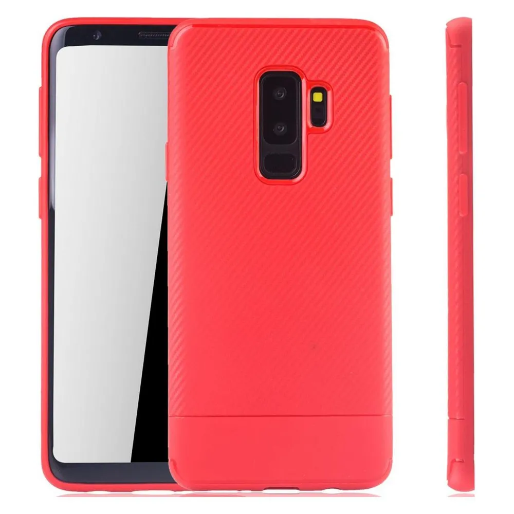 König Design Handyhülle für Samsung Galaxy S9 Plus Schutzcase Backcover Bumper Etuis Case Rot (Samsung Galaxy S9+)