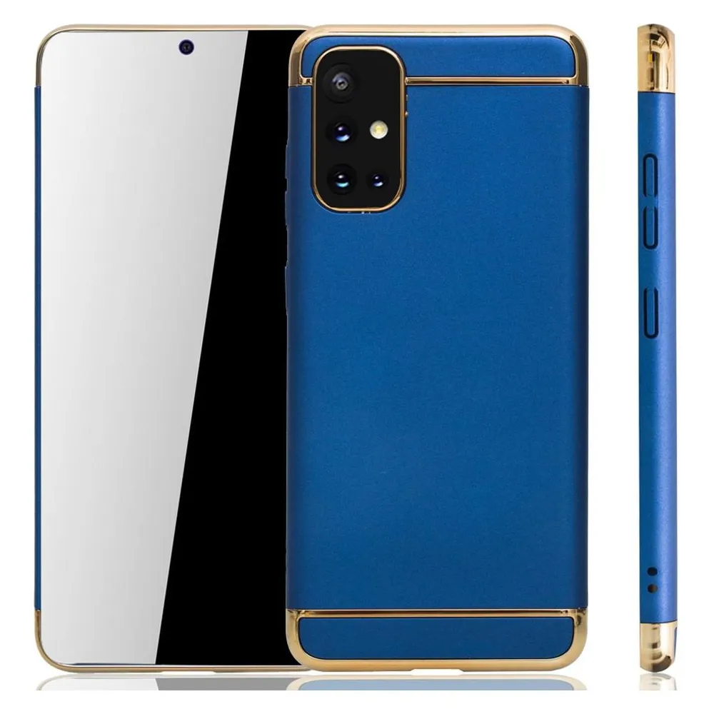 König Design Handyhülle für Samsung Galaxy A71 Schutzcase Backcover Bumper Etuis Rahmen Blau (Samsung Galaxy A71)