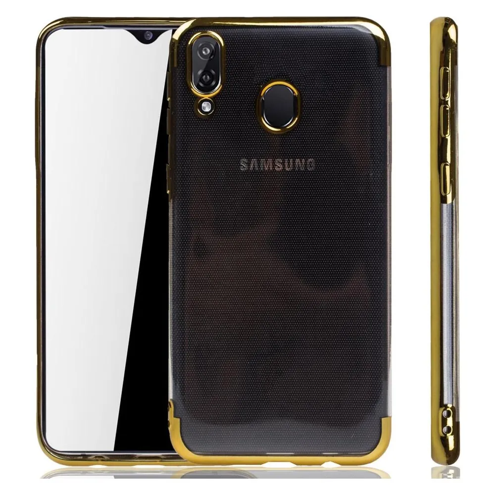 König Design Handyhülle für Samsung Galaxy M20 Schutzcase Backcover Bumper Etuis Rahmen Gold
