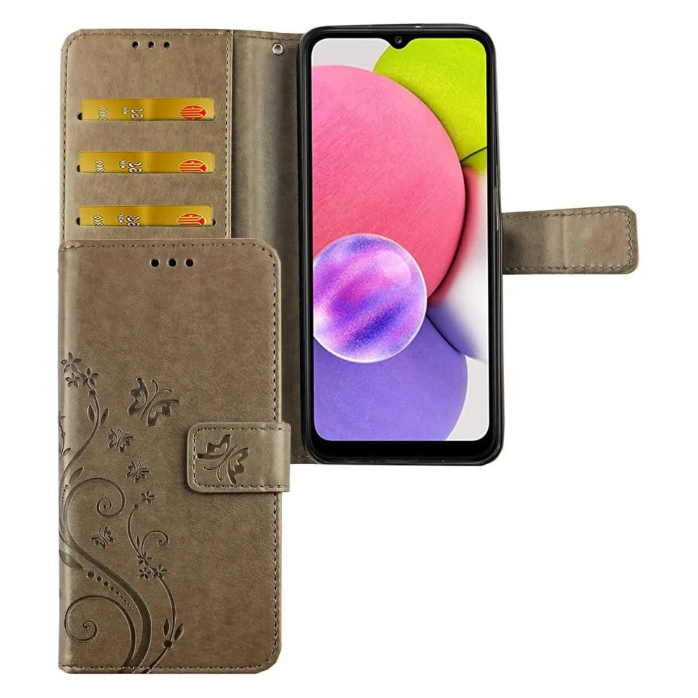 König Design Handyhülle für Samsung Galaxy A02s Case Cover Schutztasche Schutzhülle Grau Neu