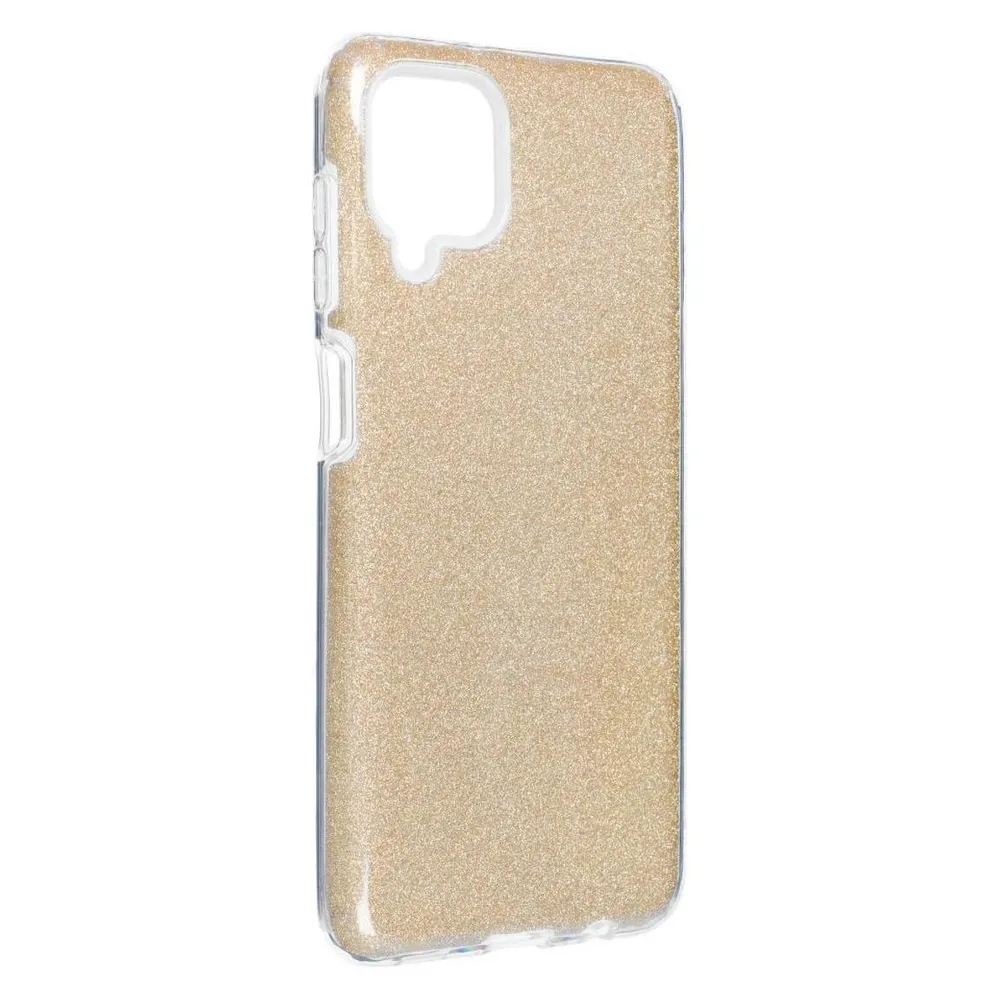 König Design Handyhülle für Samsung Galaxy A12 Schutzcase Cover Bumper Schale Glitzer Gold