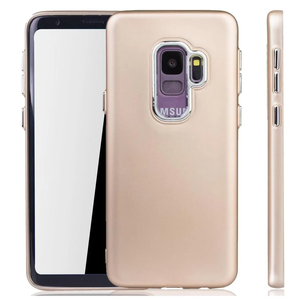 König Design Handyhülle für Samsung Galaxy S9 Schutzcase Backcover Bumper Etuis Rahmen Gold (Samsung Galaxy S9)