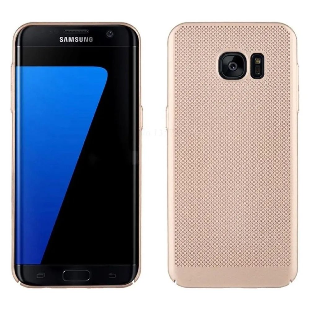 König Design Handyhülle für Samsung Galaxy S7 Edge Schutzcase Backcover Bumper Etuis Gold (Samsung Galaxy S7 Edge)